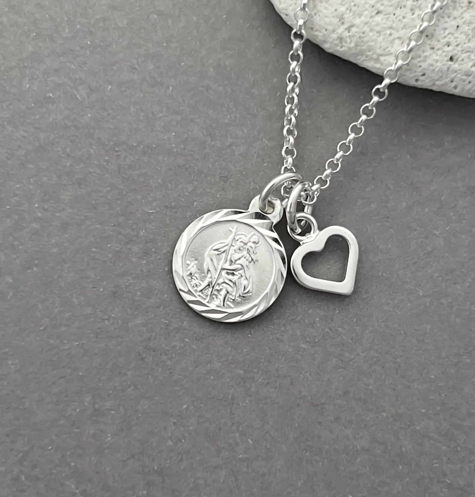 Sterling Silver Saint Christopher Necklace - Protection Necklace - JewelleryByZM 