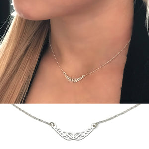 Sterling Silver Angel Wings Necklace - Protection Necklace, Memorial Necklace, Remembrance Necklace, Angel Necklace, Sympathy gift