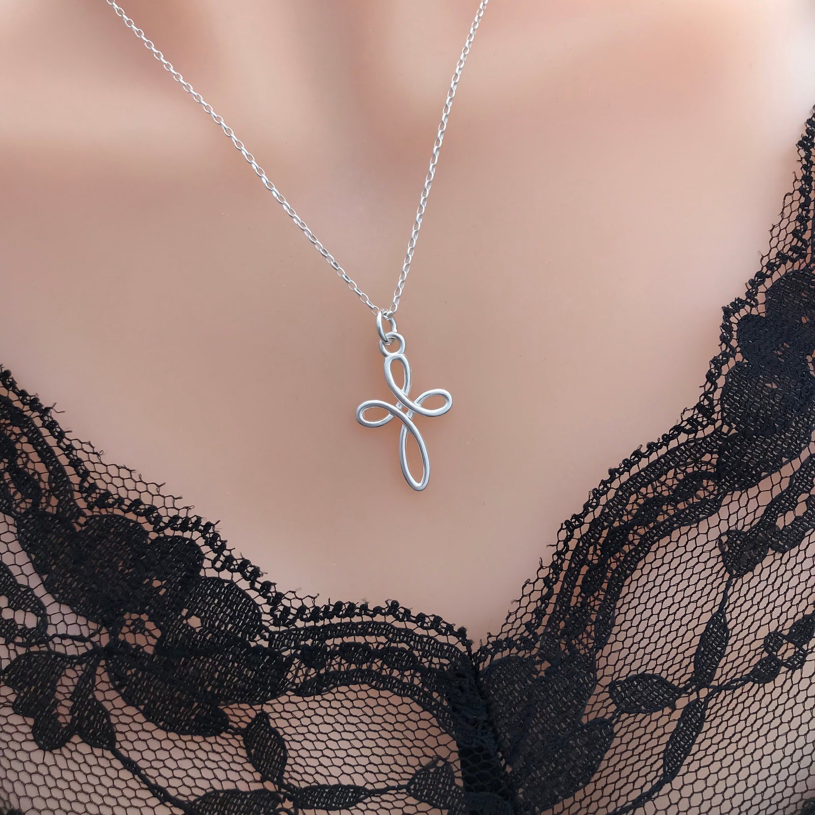 Sterling Silver Infinity Cross Necklace - JewelleryByZM 