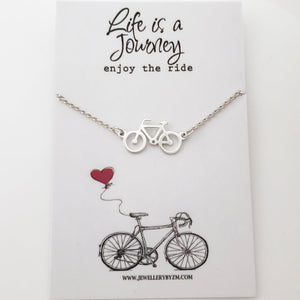 Life is a Journey Bracelet or anklet, Sterling Silver Bicycle Bracelet, Bike bracelet, Adjustable Anklet, Travel jewellery gift