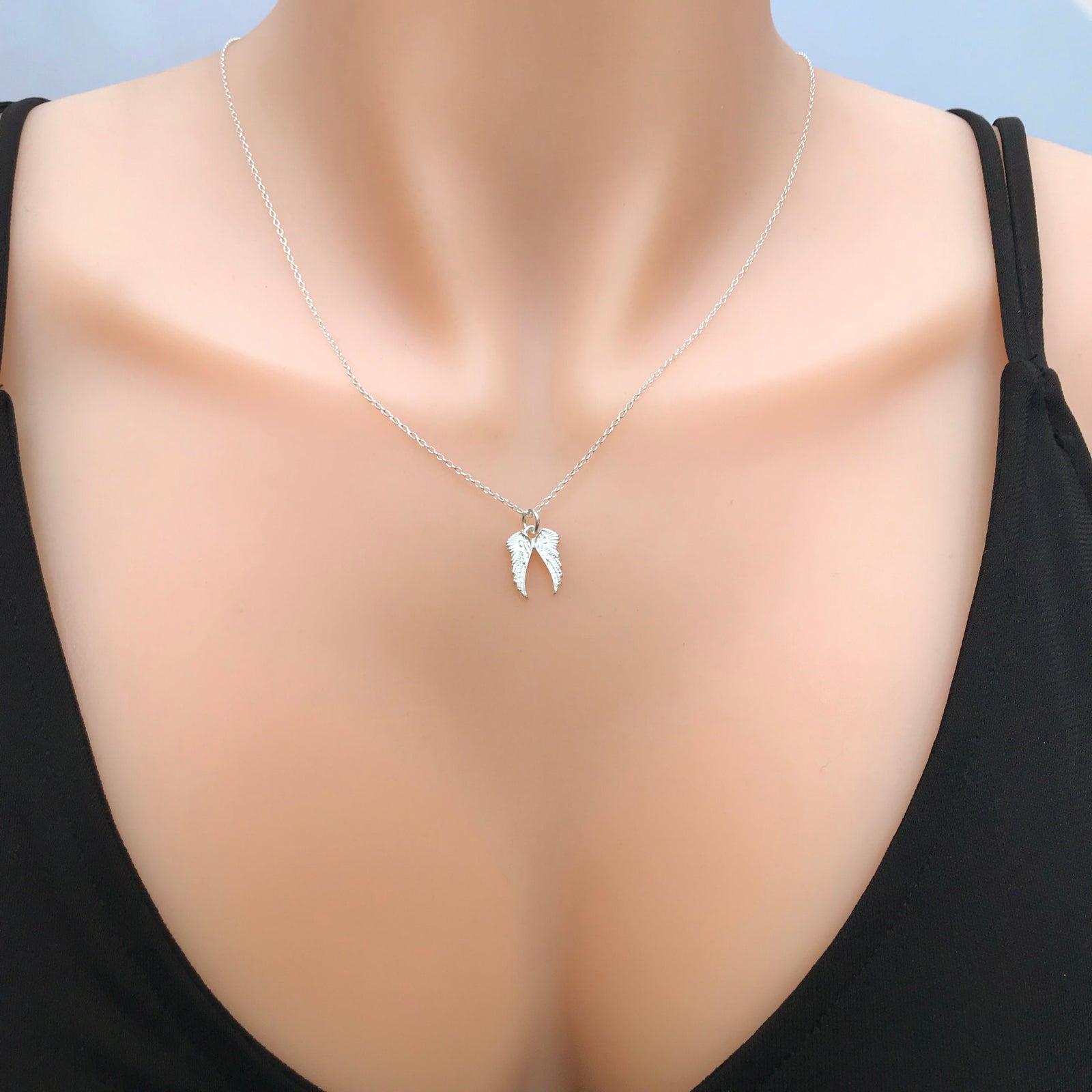 Sterling Silver Angel Wings Necklace - JewelleryByZM 