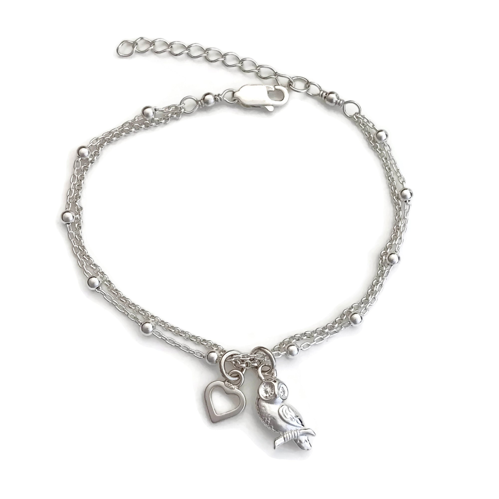 Sterling Silver Owl Bracelet