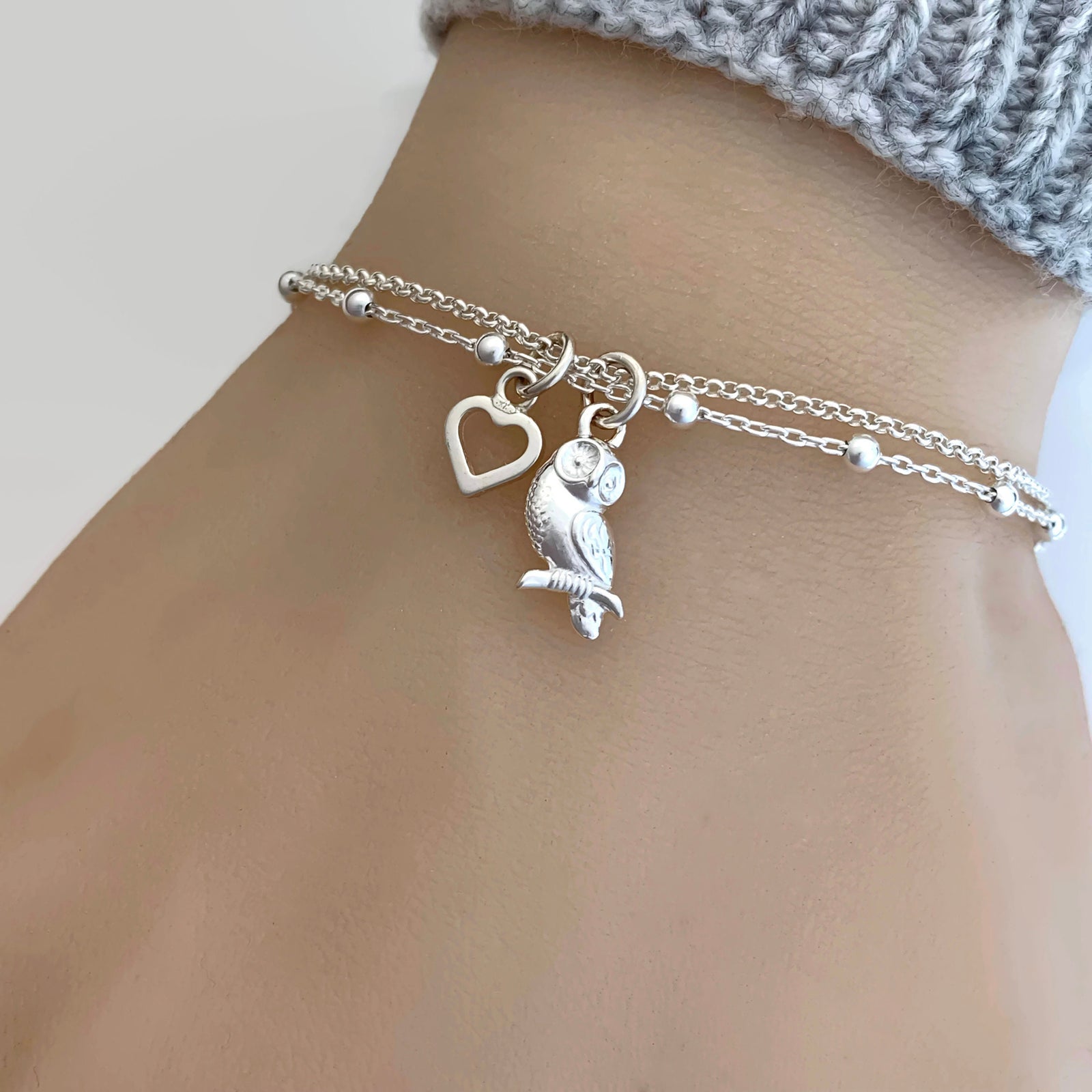 Sterling Silver Owl Bracelet - JewelleryByZM 