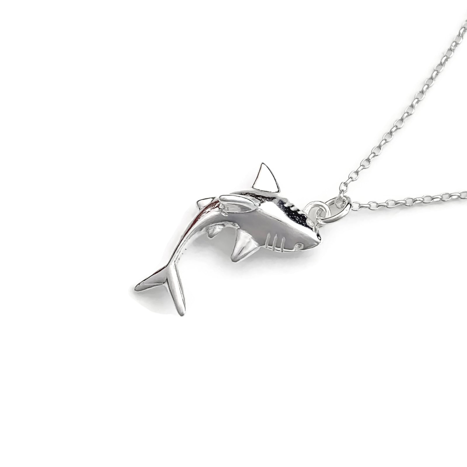 Sterling Silver Shark Necklace - JewelleryByZM 