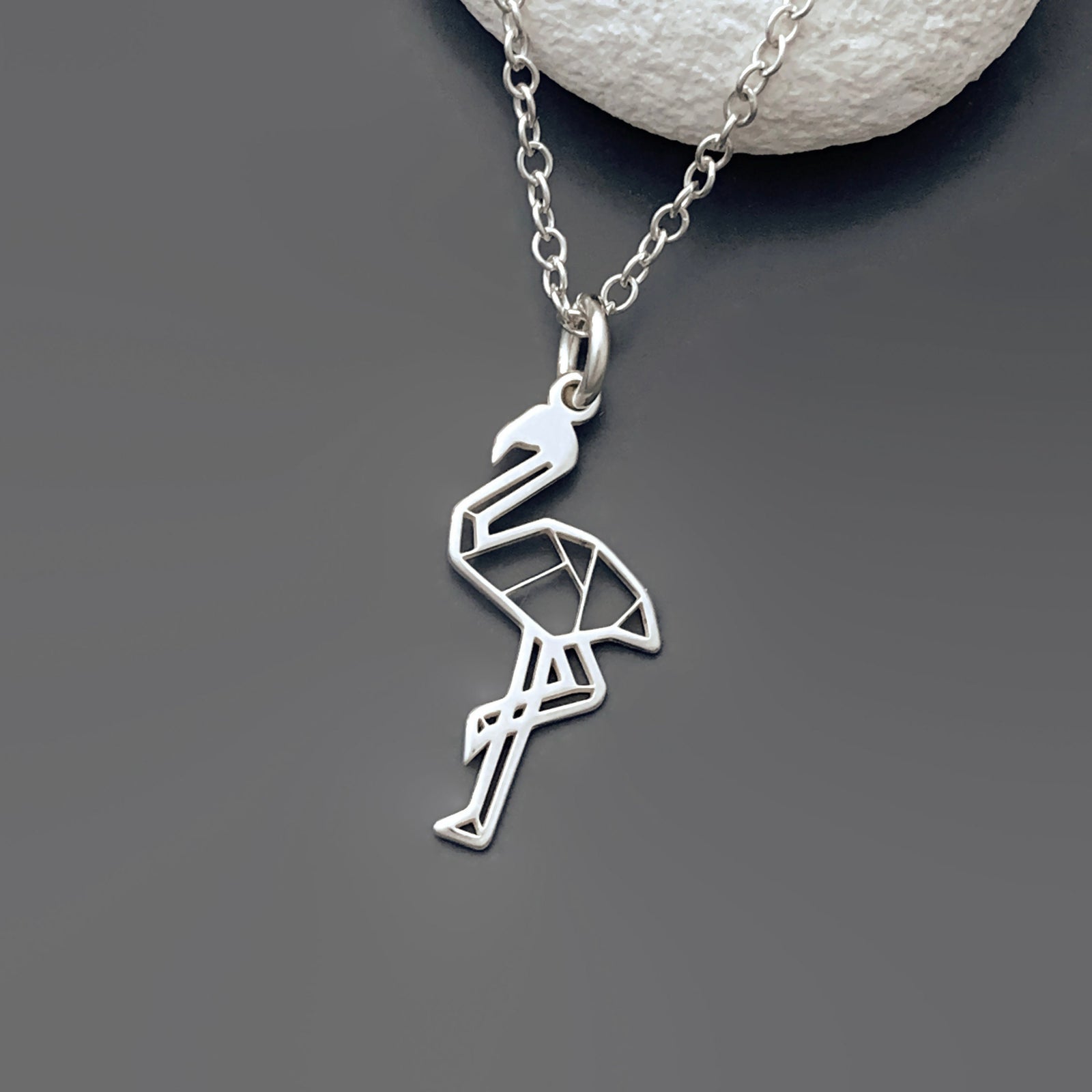 Sterling Silver Flamingo Necklace - JewelleryByZM 