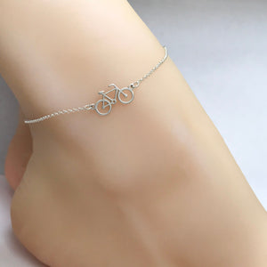 Life is a Journey Bracelet or anklet, Sterling Silver Bicycle Bracelet, Bike bracelet, Adjustable Anklet, Travel jewellery gift