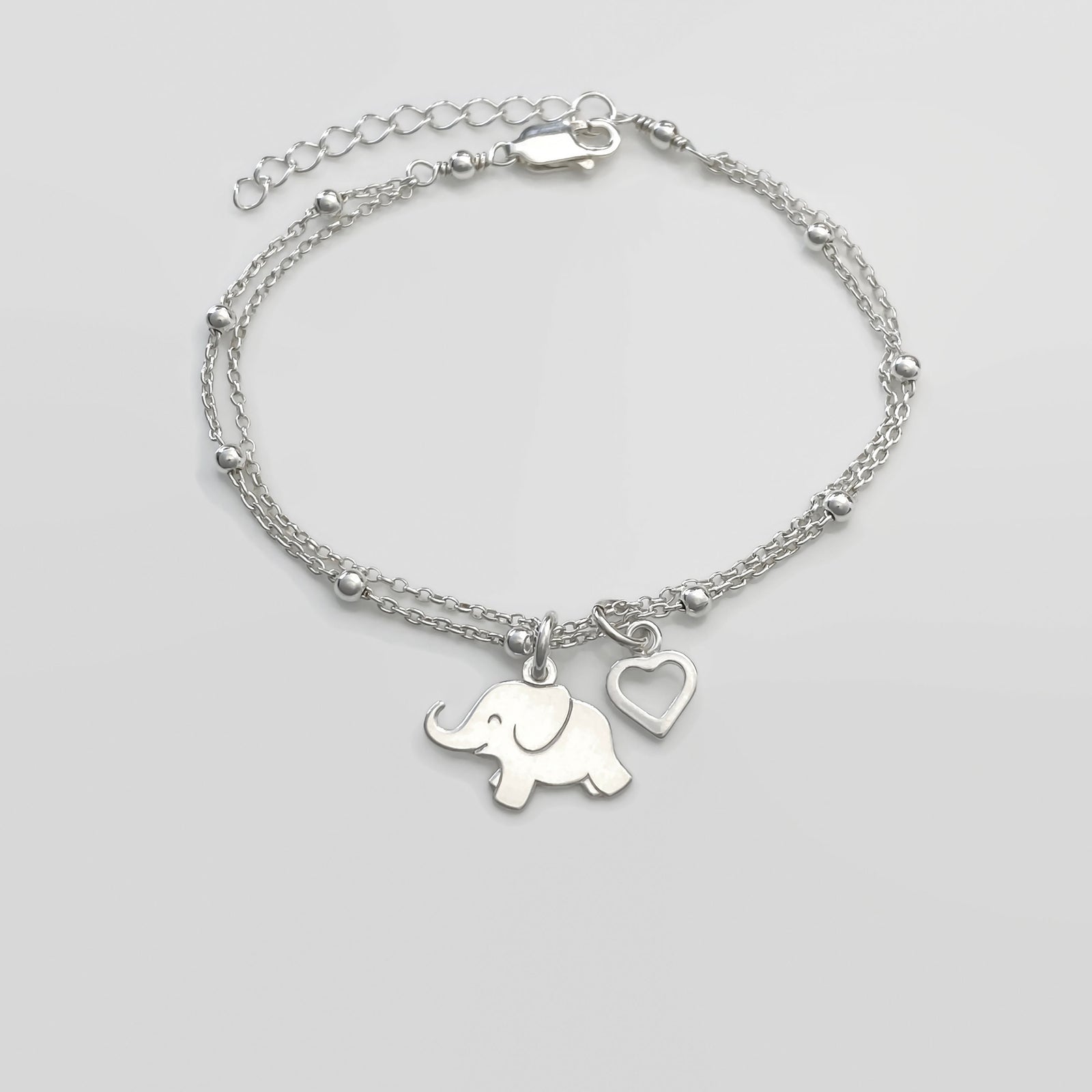 Sterling Silver Baby Elephant Bracelet - JewelleryByZM 