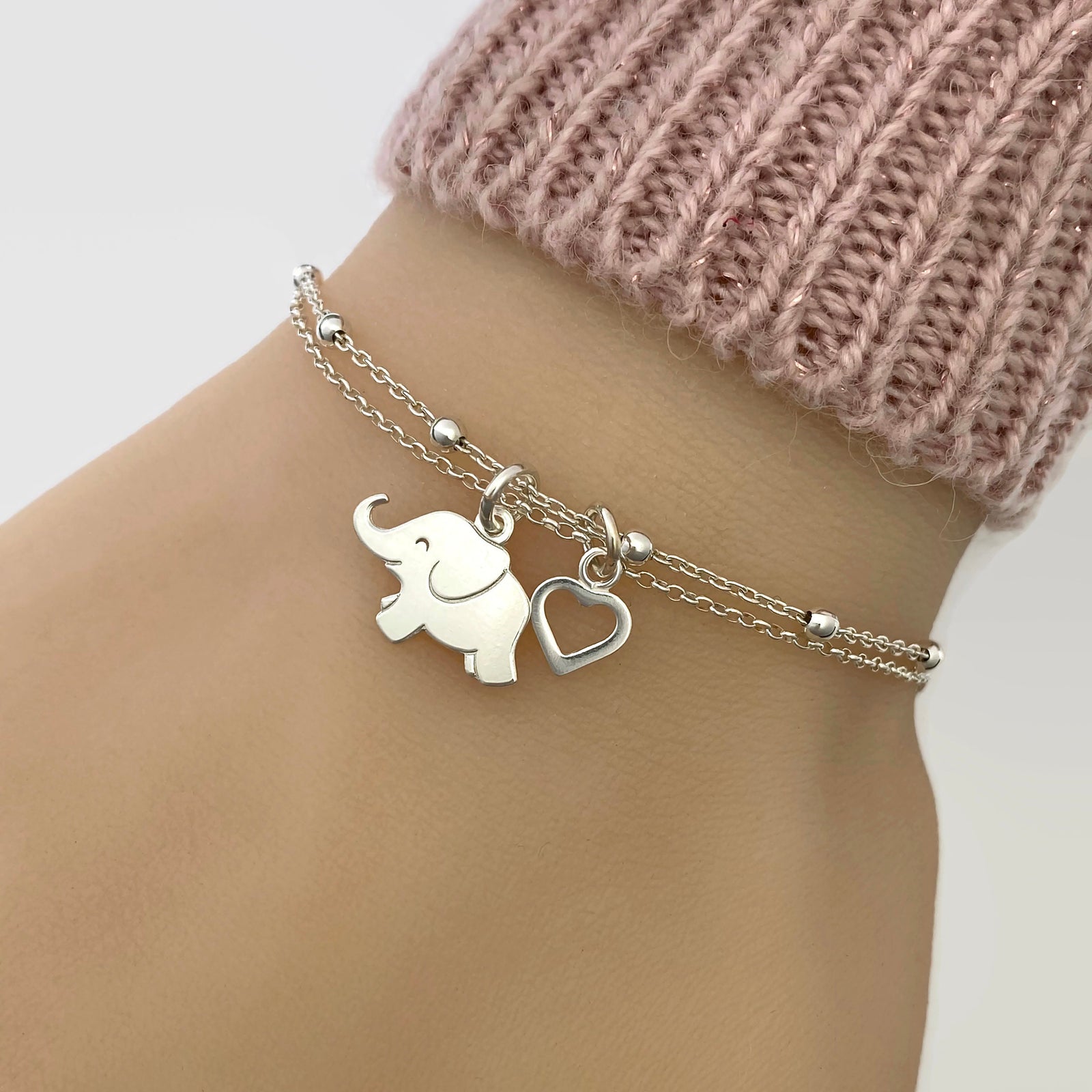 Sterling Silver Baby Elephant Bracelet - JewelleryByZM 