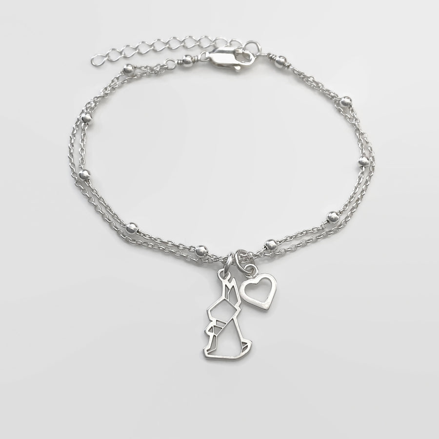 Sterling Silver Origami Bunny Rabbit Bracelet, Silver bracelet, Tiny Bunny Bracelet, Bunny jewelry