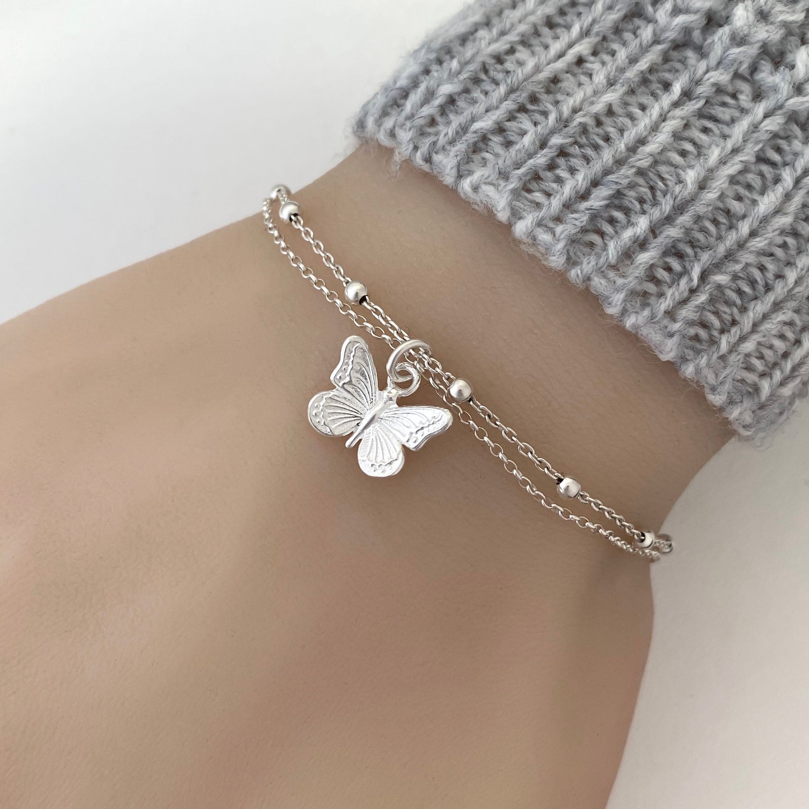 Sterling Silver Butterfly Bracelet - JewelleryByZM 