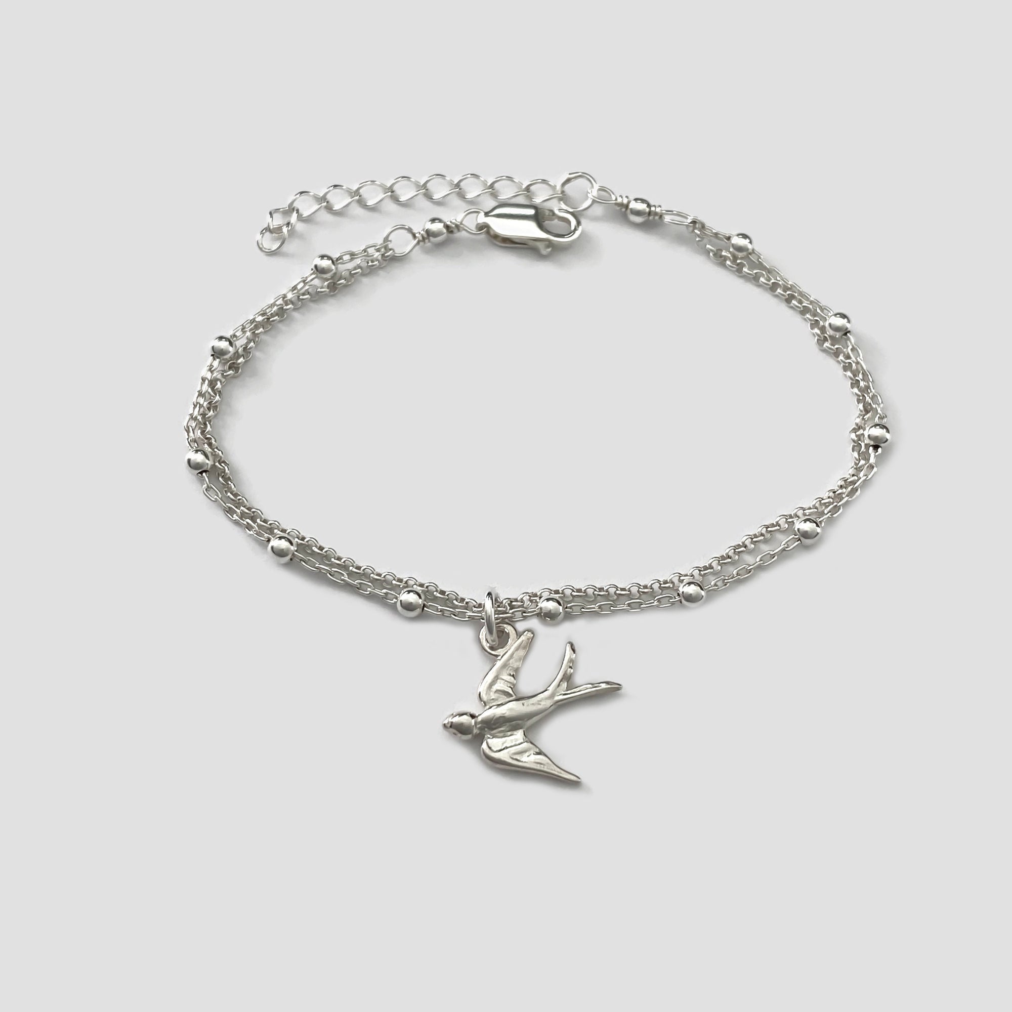 Sterling Silver Swallow Bird Bracelet, Silver bracelet