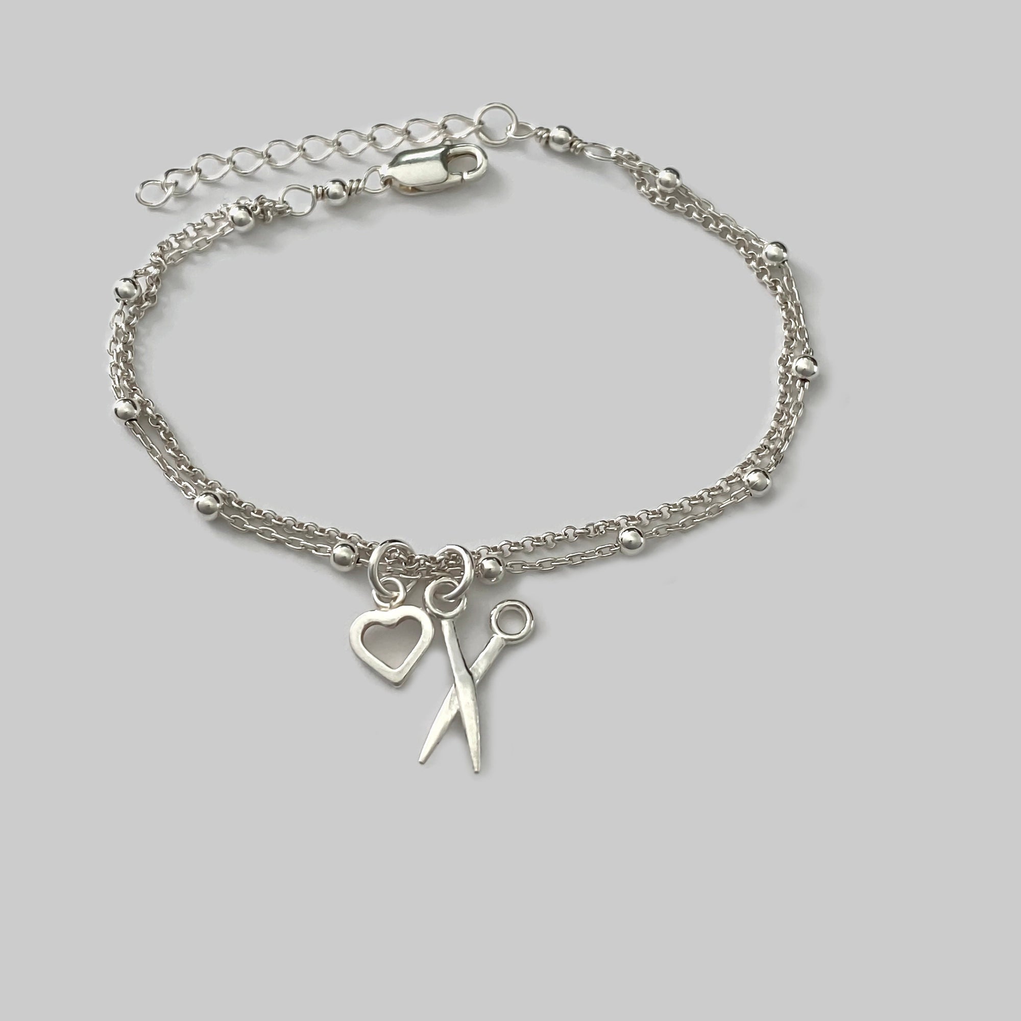 Sterling Silver Scissors Bracelet, Hair Stylist gift, Hairdresser gift