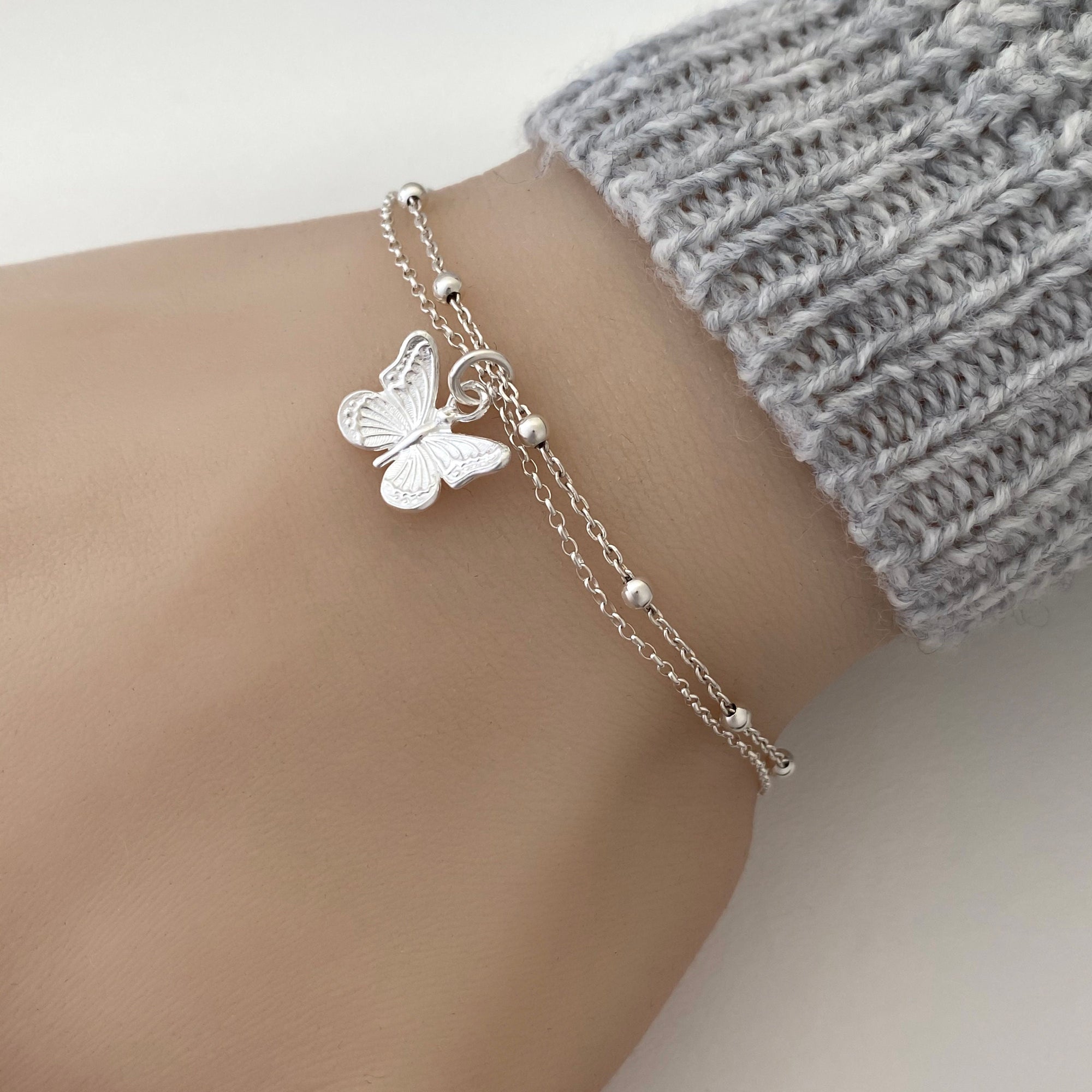 Sterling Silver Butterfly Bracelet