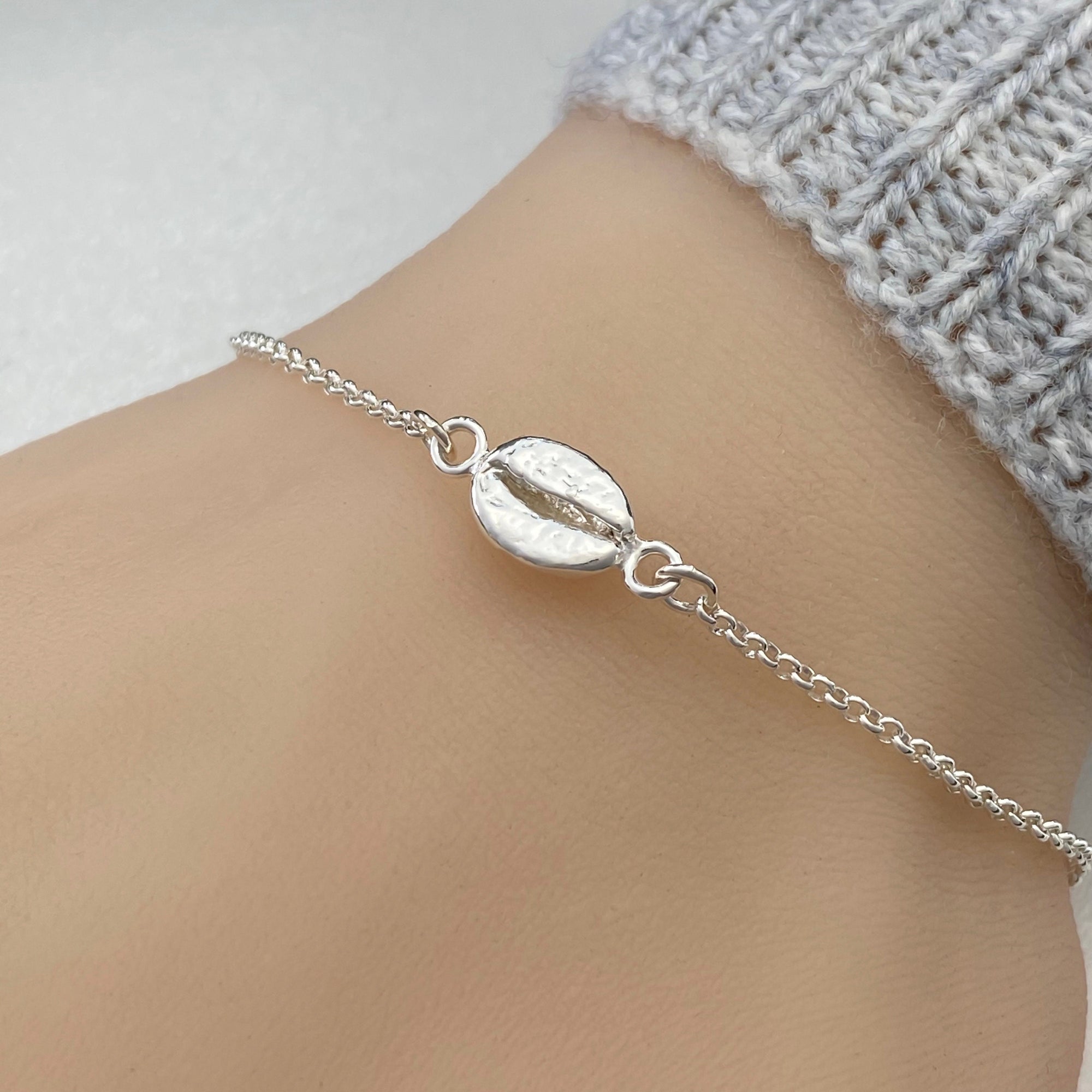 Sterling Silver Coffee Bean Bracelet