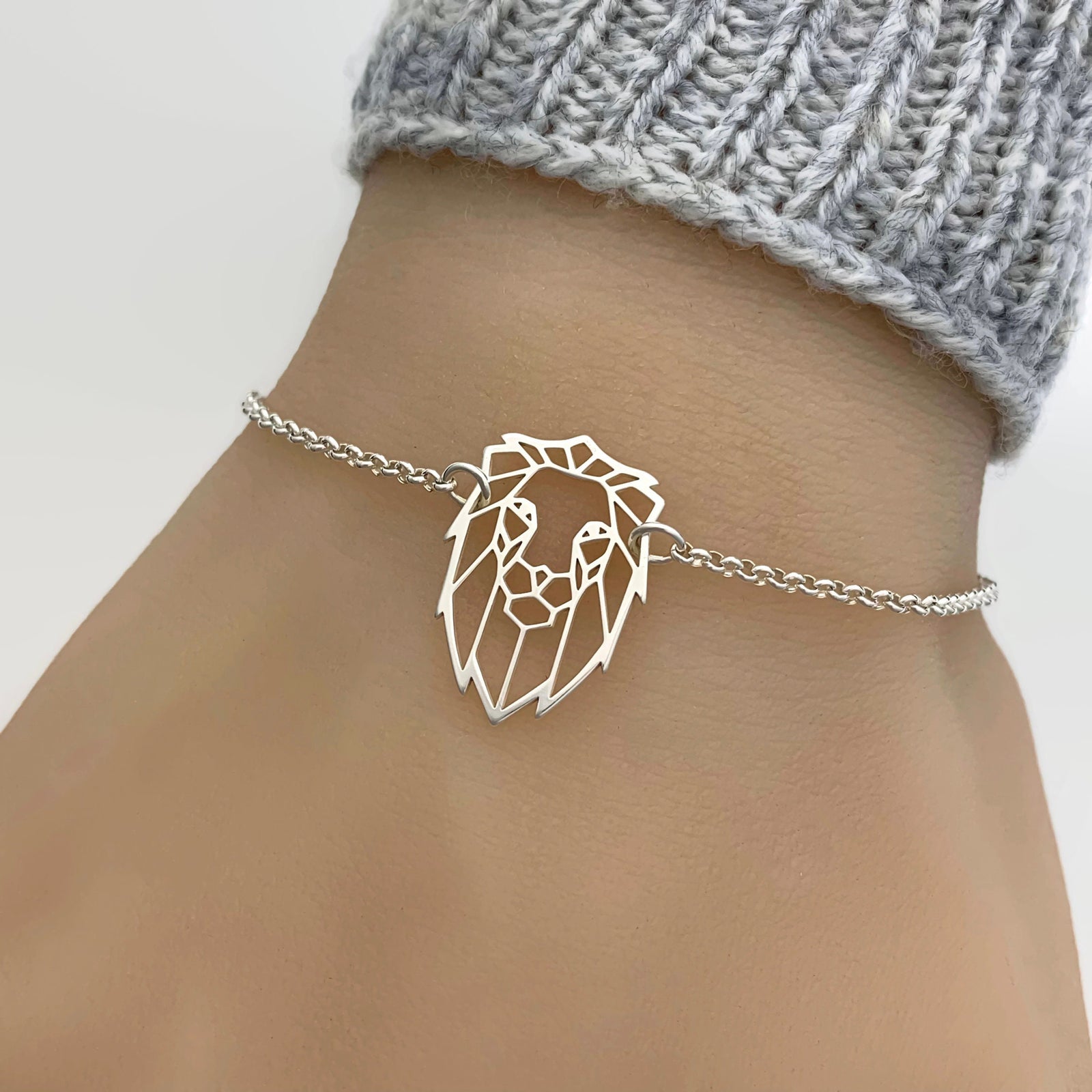 Sterling Silver Lion Bracelet - JewelleryByZM 