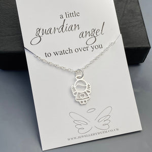 Tiny Guardian Angel Necklace - Sterling Silver Tiny Angel Necklace - Necklace with a Message Card