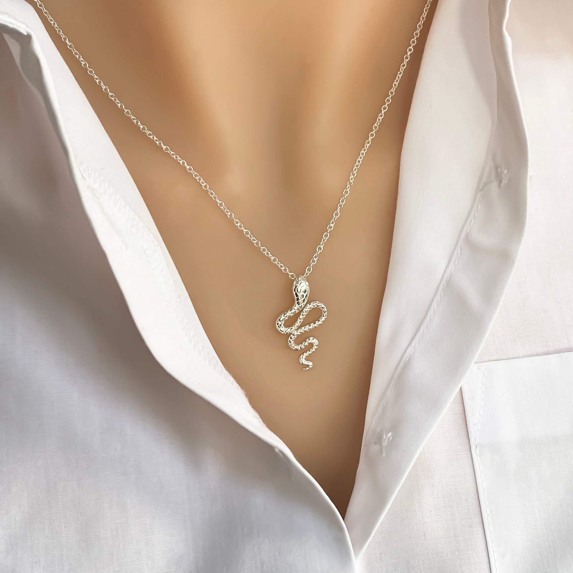 Sterling Silver Snake Necklace