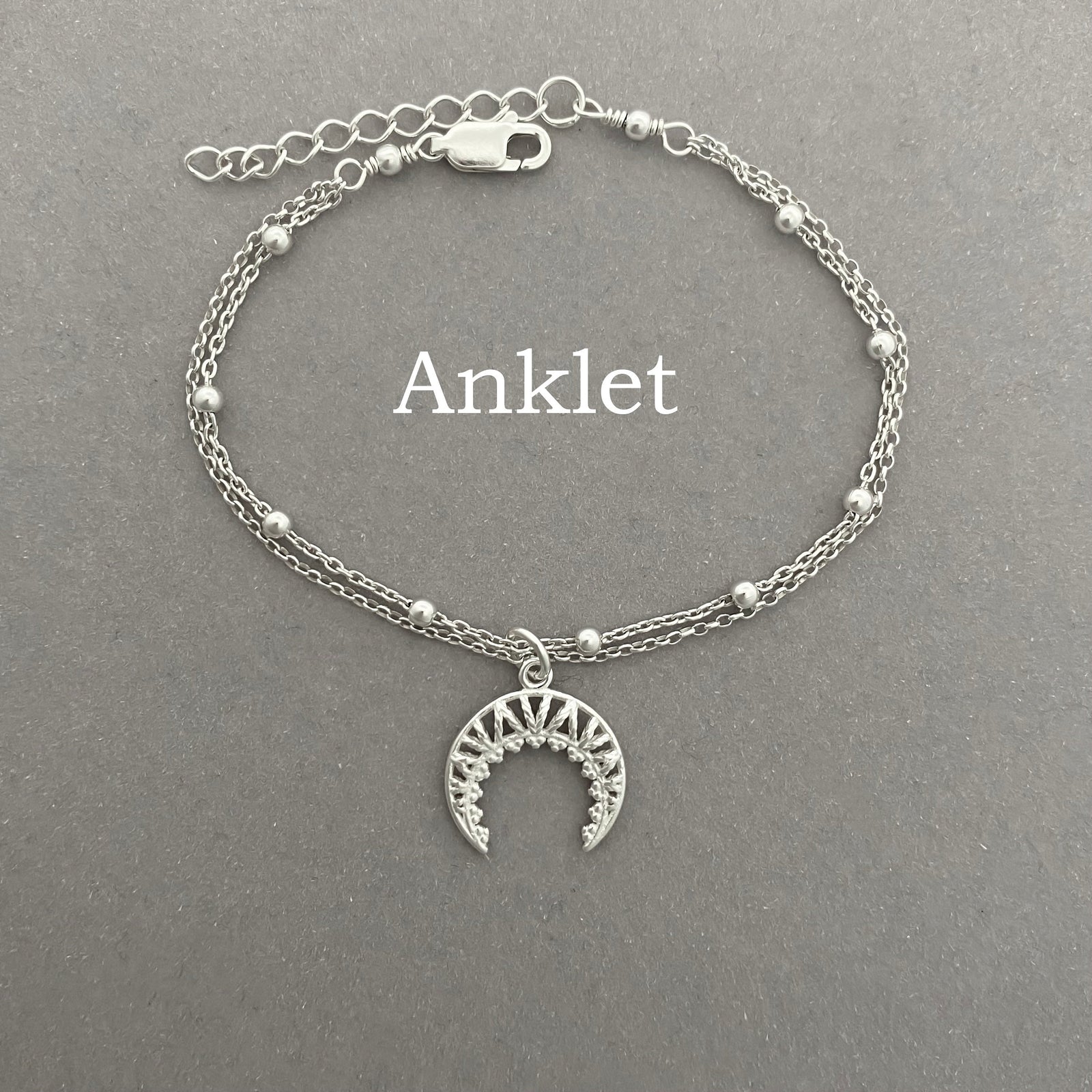 Sterling Silver Crescent Moon Bracelet - JewelleryByZM 