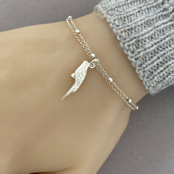 Sterling Silver Parrot Bird Bracelet - JewelleryByZM