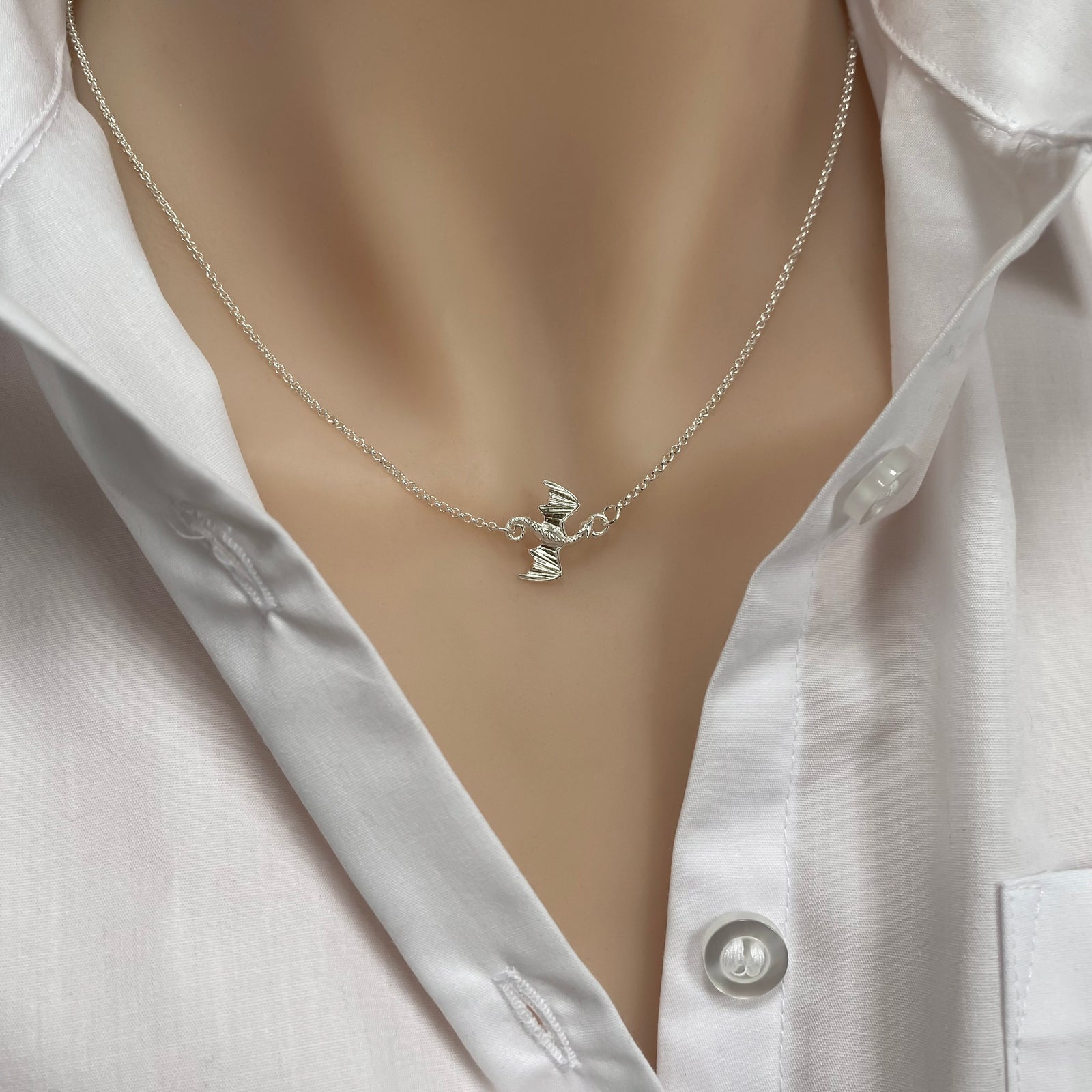 Sterling Silver Dragon Necklace - JewelleryByZM 