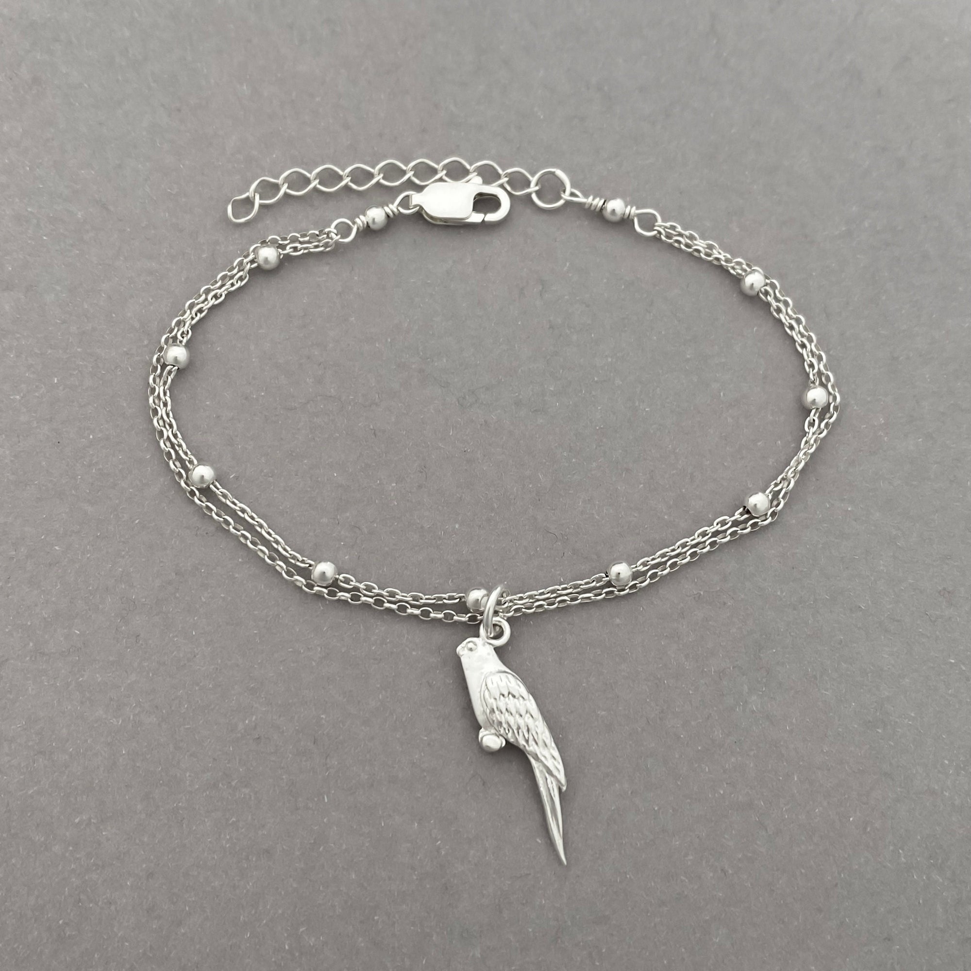 Sterling Silver Parrot Bird Bracelet