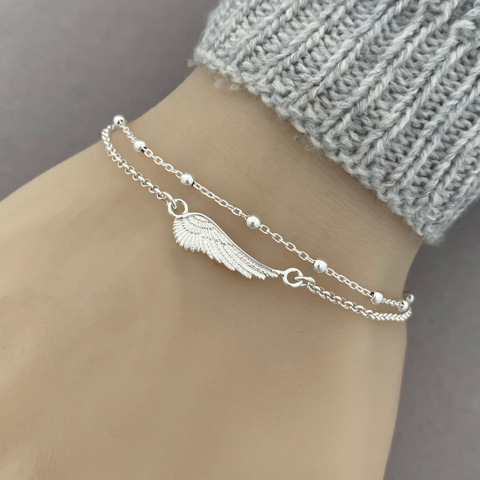 Sterling Silver Angel Wing Bracelet