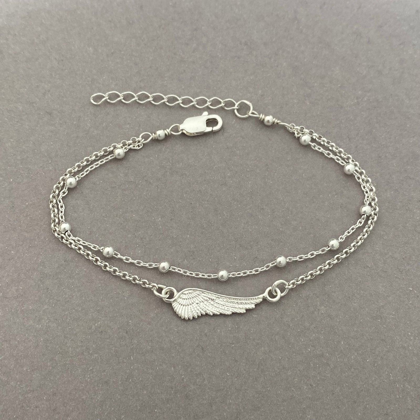 Sterling Silver Angel Wing Bracelet - JewelleryByZM 