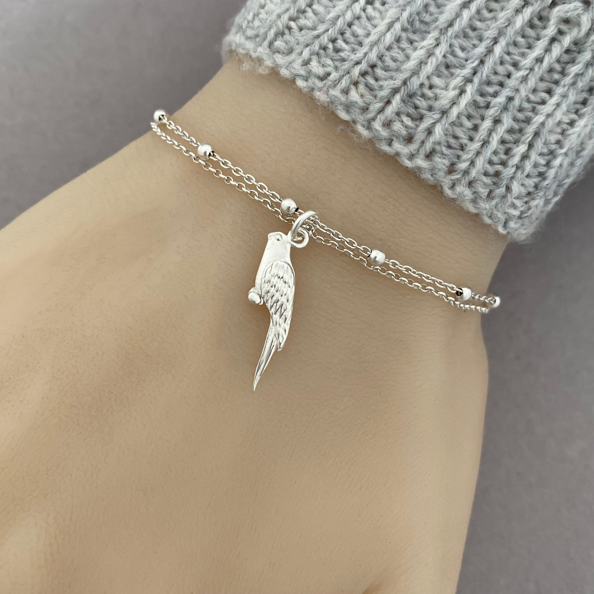 Sterling Silver Parrot Bird Bracelet