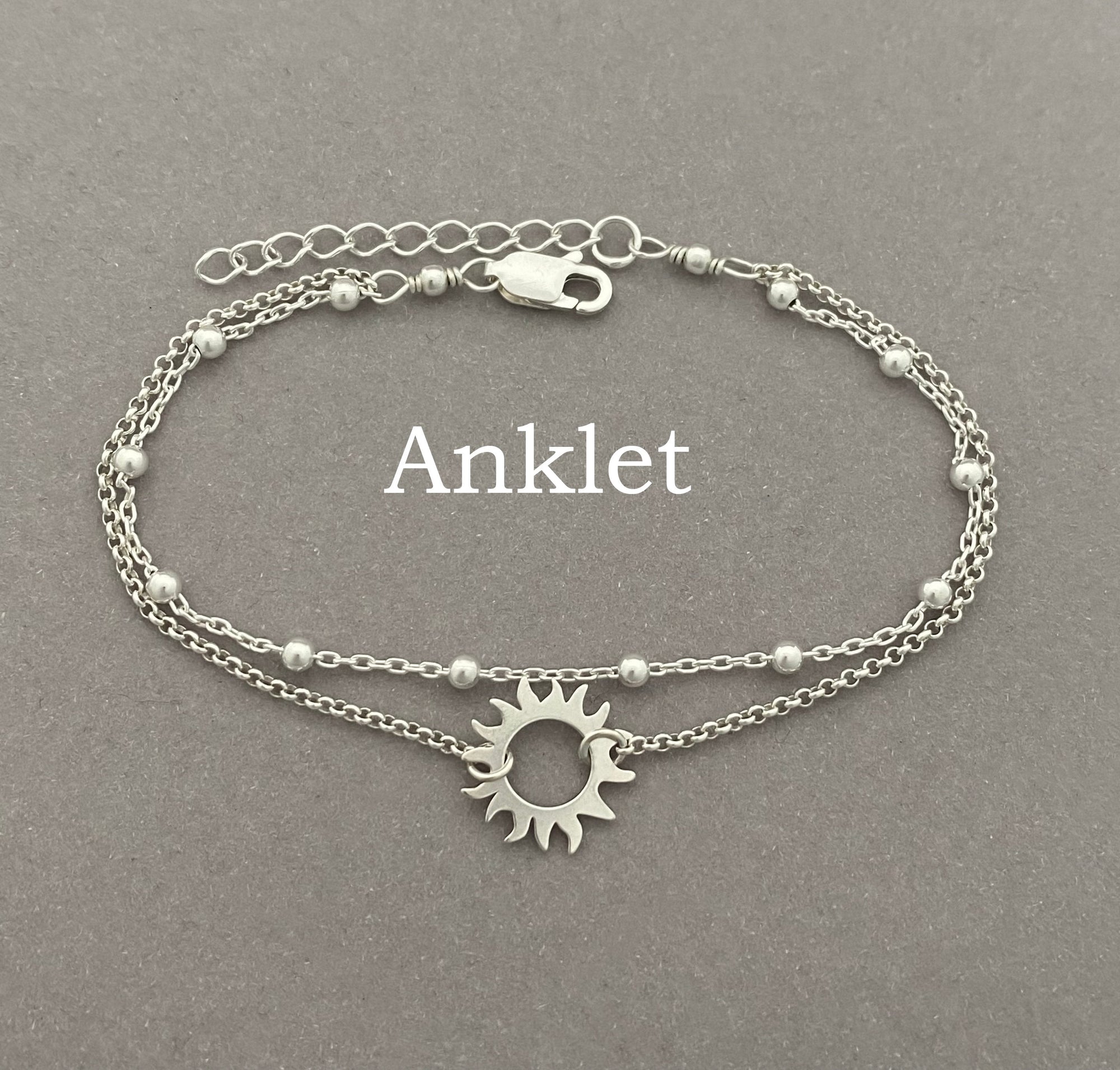 Sterling Silver Double Chain Sun Bracelet