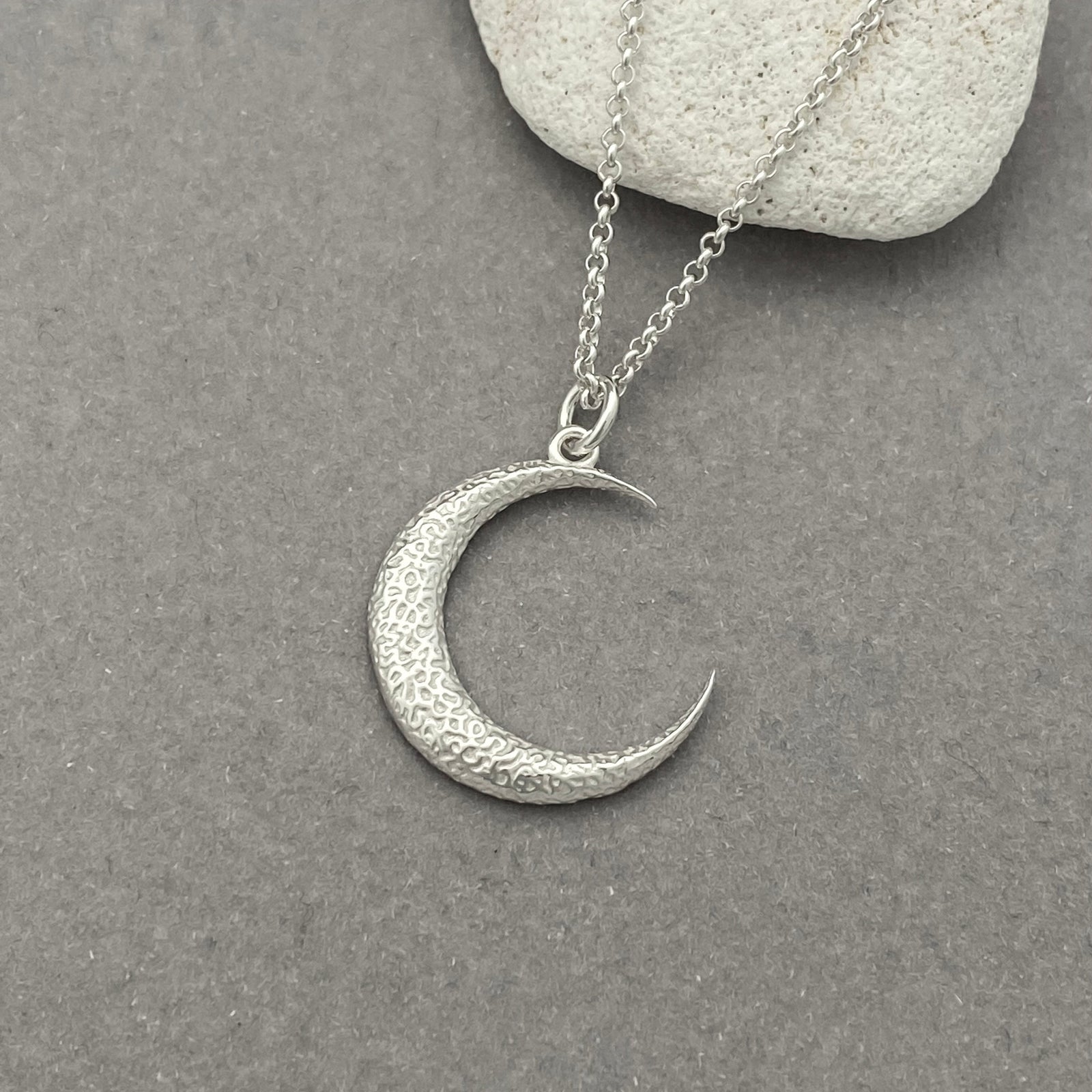 Sterling Silver Moon Necklace - JewelleryByZM 