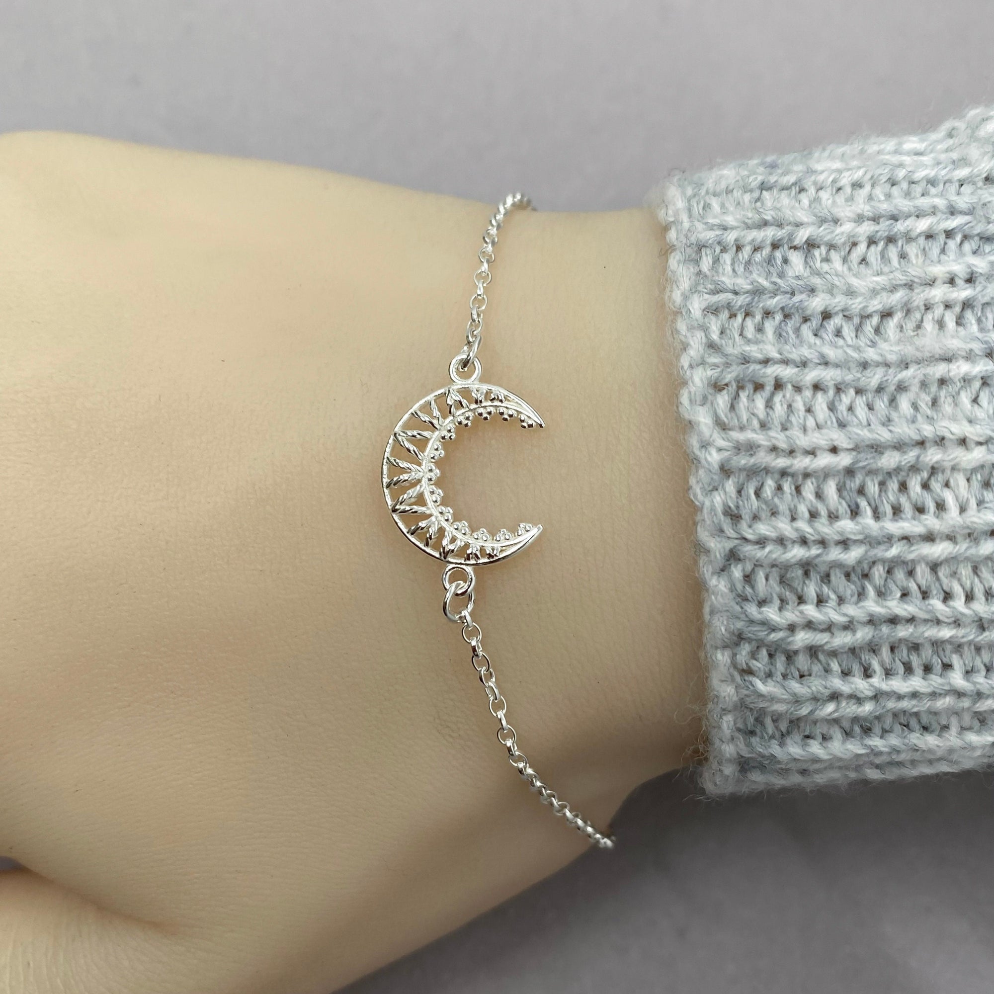 Sterling Silver Moon Bracelet