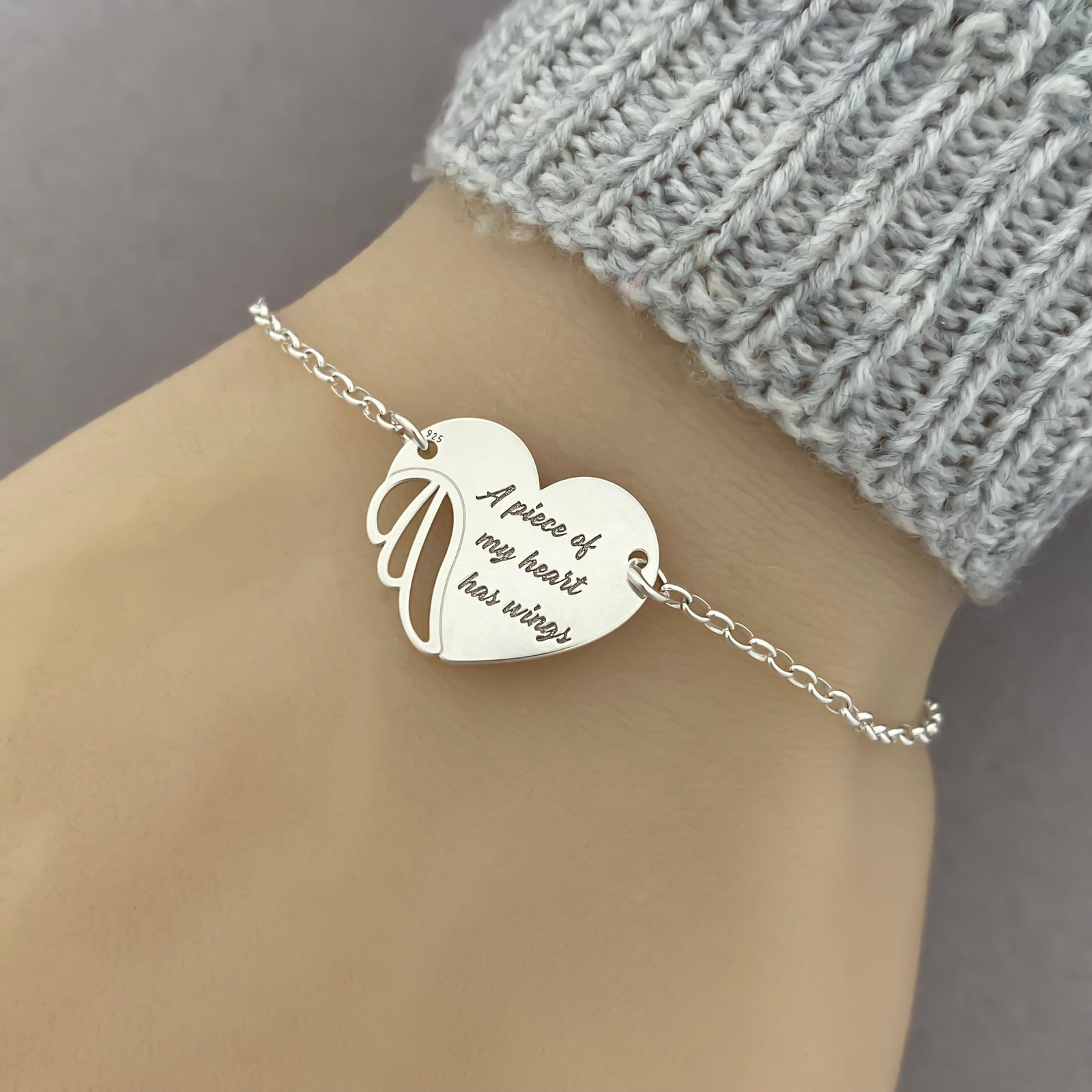 Sterling Silver Memorial Bracelet - Sympathy gift, Memorial jewellery - JewelleryByZM 