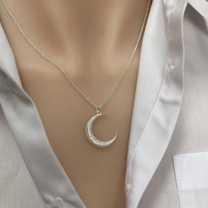 Sterling Silver Moon Necklace