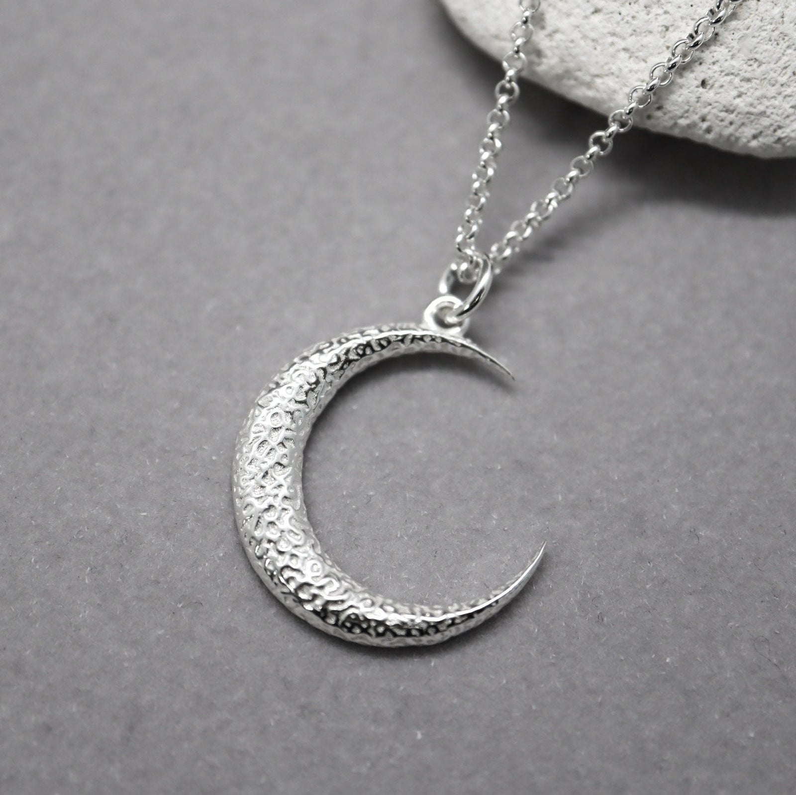 Sterling Silver Moon Necklace - JewelleryByZM 