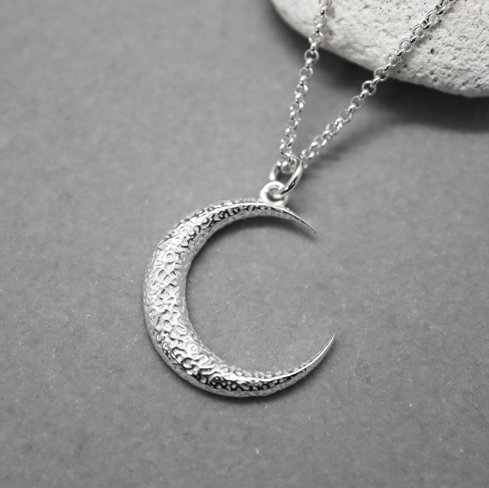 Sterling Silver Moon Necklace - JewelleryByZM