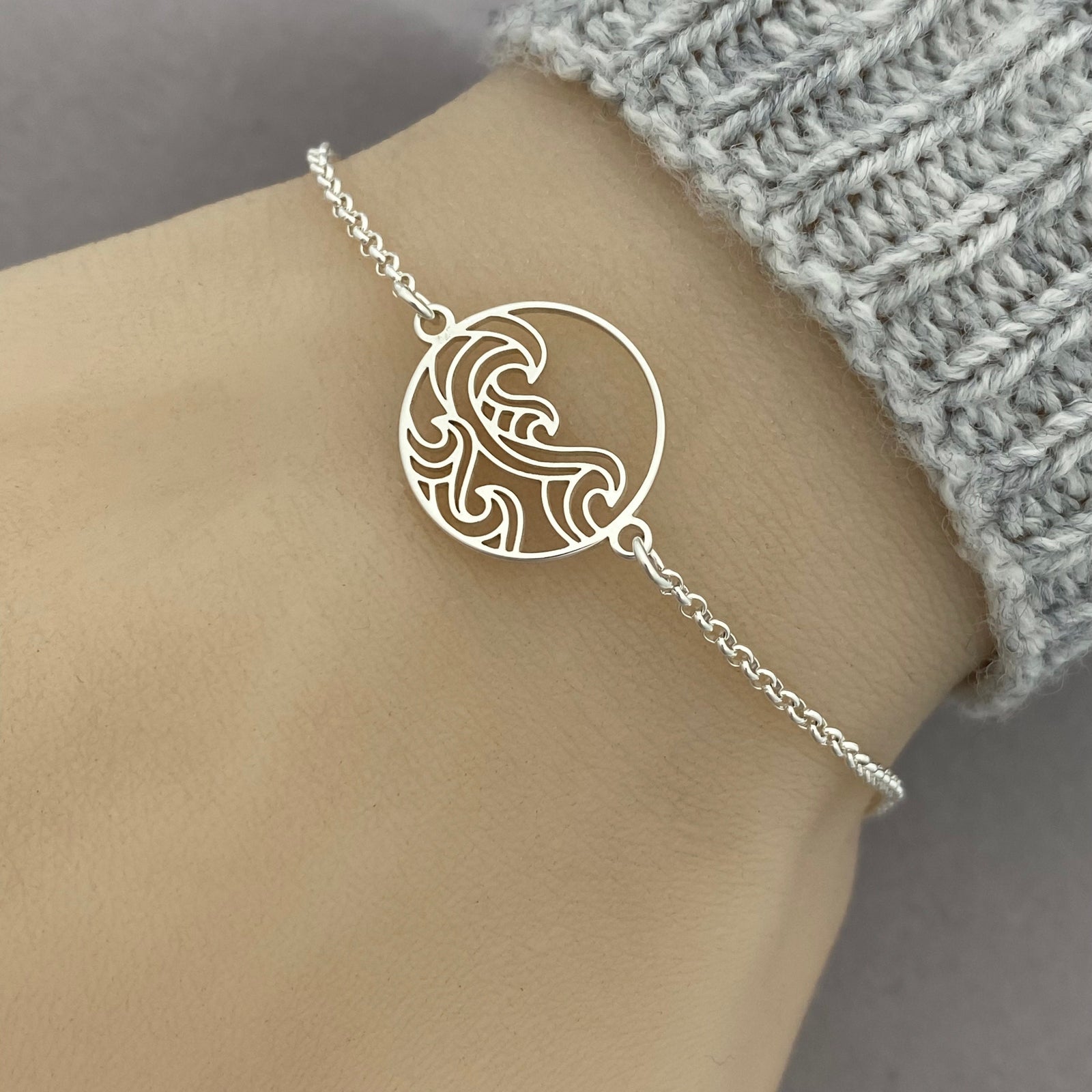 Sterling Silver Wave Bracelet - JewelleryByZM 