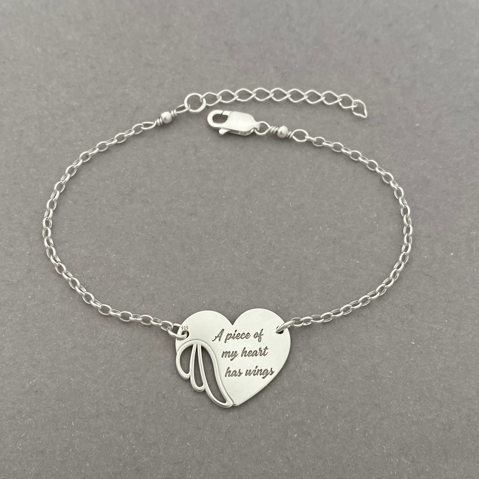 Sterling Silver Memorial Bracelet - Sympathy gift, Memorial jewellery - JewelleryByZM 