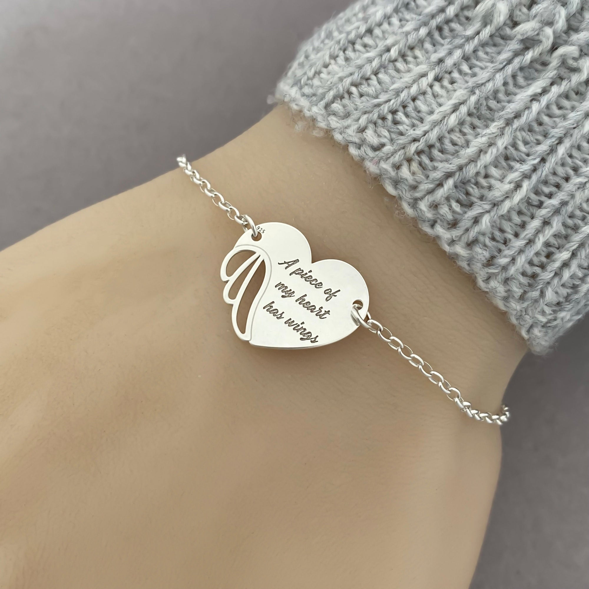 Sterling Silver Memorial Bracelet - Sympathy gift, Memorial jewellery