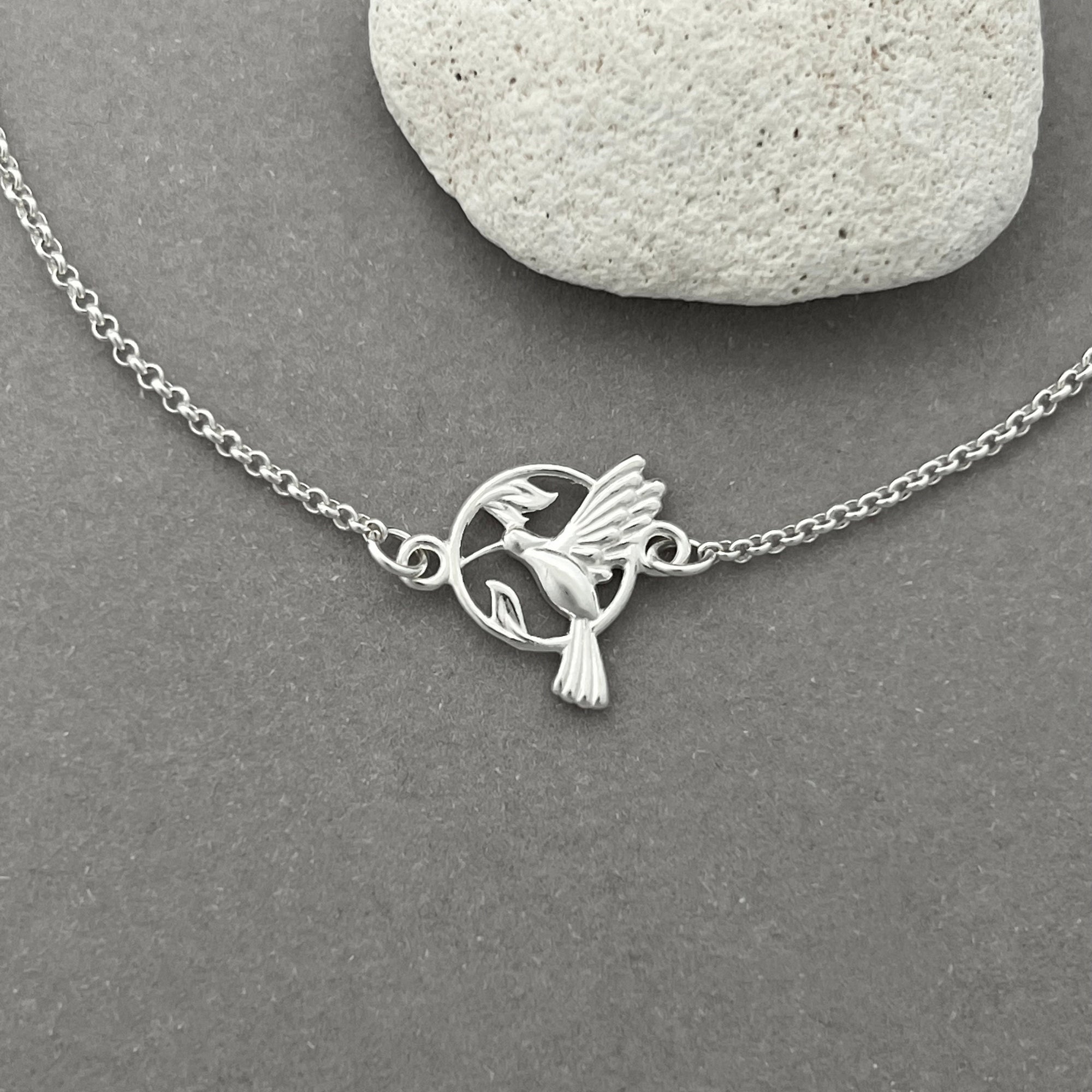 Delicate Sterling Silver Hummingbird Necklace