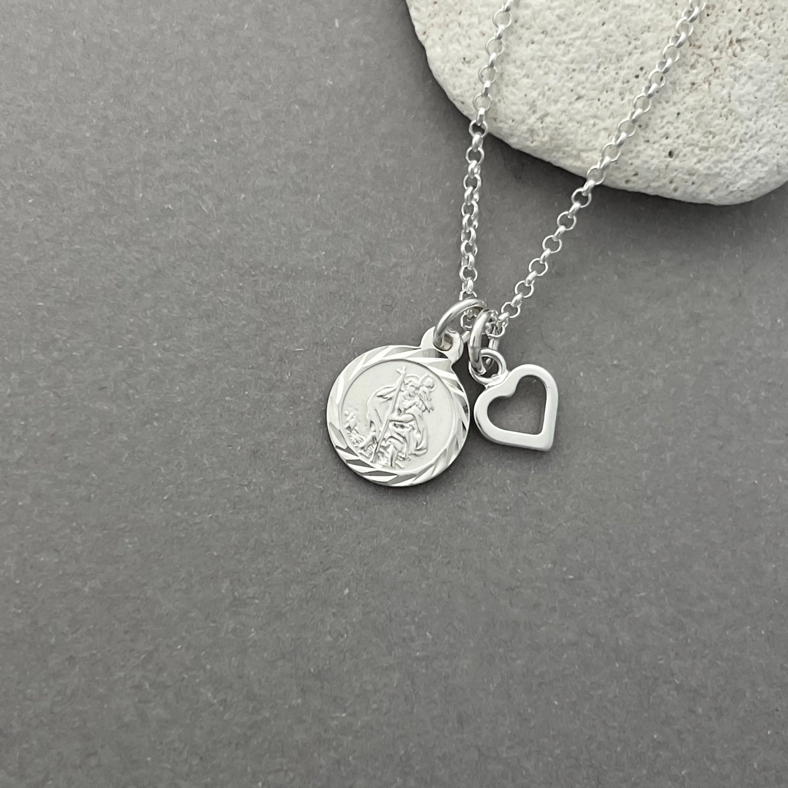 Sterling Silver Saint Christopher Necklace - Protection Necklace - JewelleryByZM 