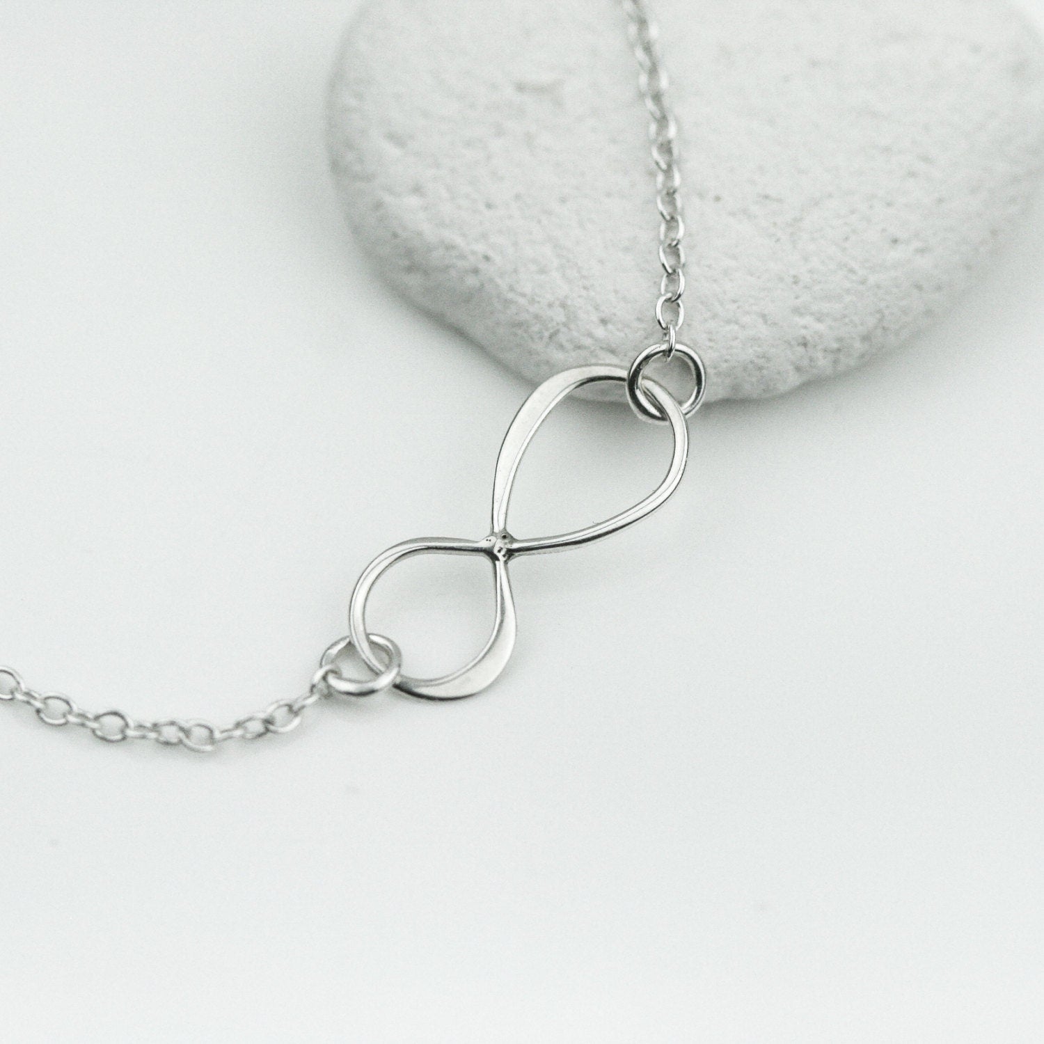 Infinity Bracelet in Sterling Silver - Friendship Bracelet - Adjustable Sterling Silver Infinity Bracelet - JewelleryByZM 