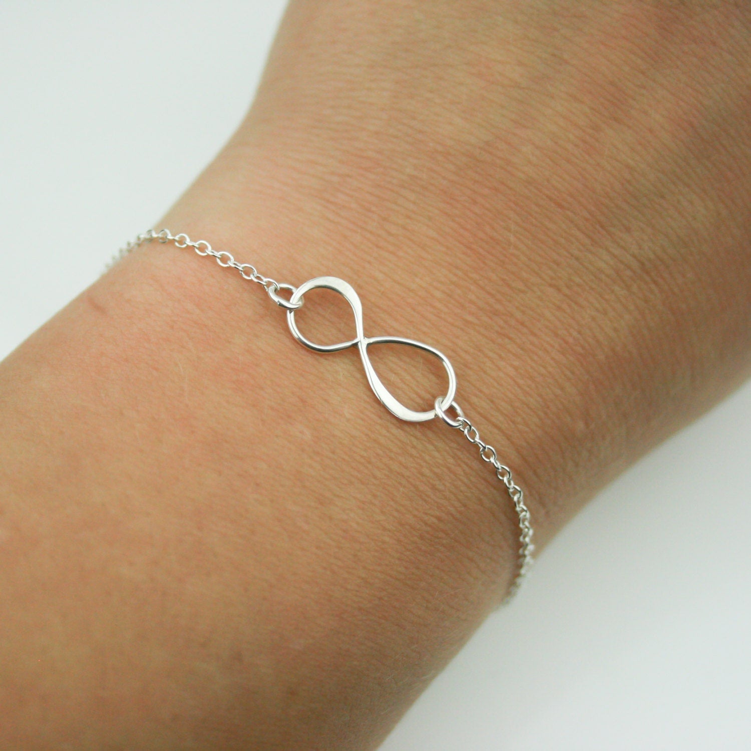 Infinity Bracelet in Sterling Silver - Friendship Bracelet - Adjustable Sterling Silver Infinity Bracelet - JewelleryByZM 